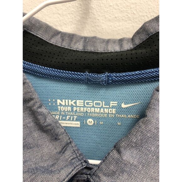 Southern Wesleyan Univ Nike Golf Tour Performance Dri FIt medium‎ Blue/chambray - Picture 2 of 3